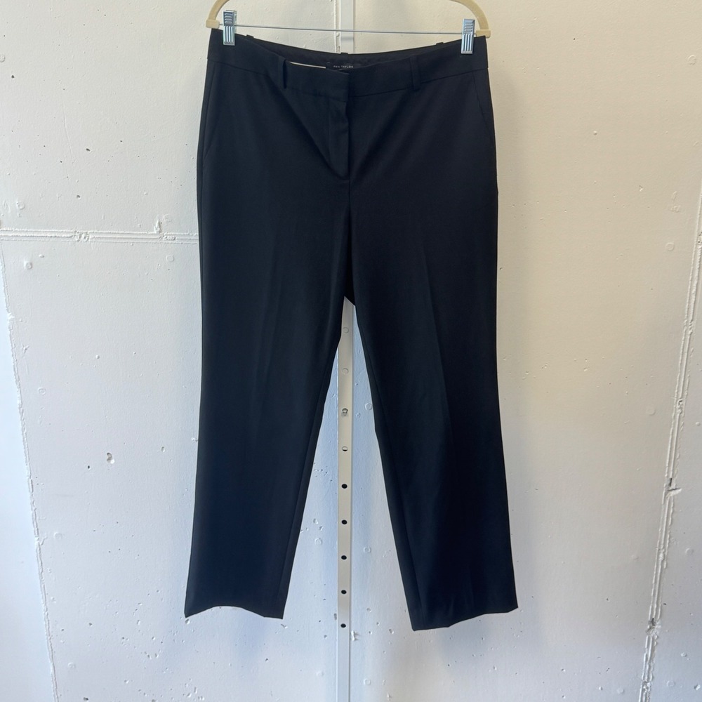 Ann Taylor Ann Fit Black Dress Pants Straight Leg‎ Trousers Size 8 Office Wear